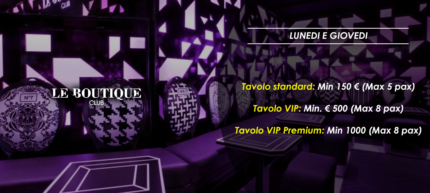 precio mesas vip discoteca le boutique